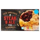 Sainsbury's Pub Specials Steak & Ale Pies x2 400g