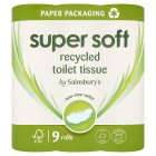Sainsbury's Super Soft Toilet Tissues, Recycled x9 Rolls