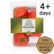 Tesco Organic Large On The Vine Tomatoes 400G
