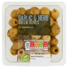 Sainsbury's Garlic & Herb Green Olives 160g