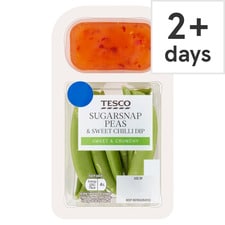 Tesco Sugar Snap Peas And Sweet Chilli Dip 90G