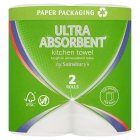 Sainsbury's Ultra Absorbent Kitchen Towel 2 Rolls