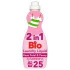 Sainsbury's 2-in-1 Bio Rose Petal & Peony Concentrated Laundry Liquid 750ml (25 Washes)