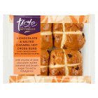 Sainsbury's Chocolate & Salted Caramel Hot Cross Buns, Taste the Difference x4 280g