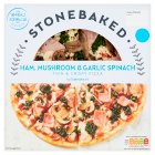 Sainsbury’s Stonebaked Thin Ham, Mushroom & Garlic Spinach Pizza 202g