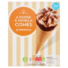 Sainsbury's Toffee & Vanilla Cones  4x110ml