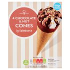 Sainsbury's Chocolate & Nut Cones 4x110ml