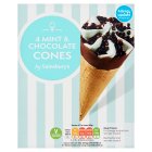 Sainsbury's Mint & Chocolate Cones 4x110ml