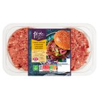 Sainsburys British Beef Steak & Vintage Cheddar Burgers, Taste the Difference x2 340g