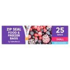 Sainsbury's Zip Seal Food & Freezer Bags Small x25