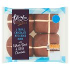 Sainsbury's Triple Chocolate Hot Cross Buns, Taste the Difference  x4 280g