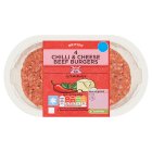 Sainsbury’s Chilli & Cheese Beef Burgers x4 454g