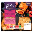 Sainsbury's Sweet & Smoky Pulled Pork Sausage Rolls, Limited Edition, Taste the Difference x4 188g