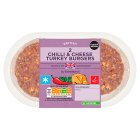 Sainsbury's Chilli & Cheese Fresh British Turkey Burgers x2 227g