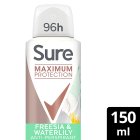 Sure Maximum Protection Antiperspirant Deodorant Freesia & Waterlily 150ml