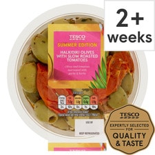 Tesco Halkidiki Olives & Slow Roasted Tomatoes 160G