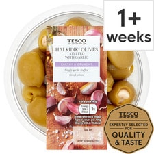 Tesco Halkidiki Olives Stuffed With Garlic 160G