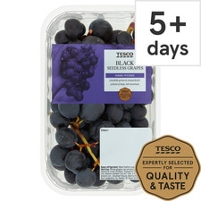 Tesco Black Seedless Grapes 500G