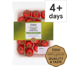 Tesco Organic Cherry On The Vine Tomatoes 200G