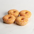 Sainsbury's White Iced Ring Doughnuts x4