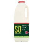 Sainsbury's Skimmed British Milk, SO Organic 1.136L