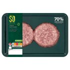 Sainsbury's British Beef Burger, SO Organic x2 228g