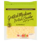 Sainsbury's British Medium Grated Cheddar Cheese 250g