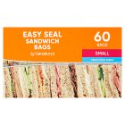 Sainsbury's Sandwich Bags Easy Seal 19,5x19cm x60