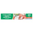 Sainsbury's Food & Freezer Bags, Medium Reseal 30x26cm x20