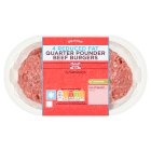 Sainsbury's Reduced Fat Quarter Pounder British Beef Burgers x4 454g