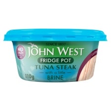 John West No Drain Tuna Steak In Brine Fridge Pot 110G