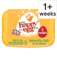 Happy Egg Free Range Eggs Medium 6 Pack