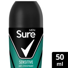 Sure Men 48h Sensitive Roll On Antiperspirant Deodorant 50ml