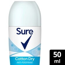 Sure 48h Cotton Dry Antiperspirant Deodorant Roll On 50ml