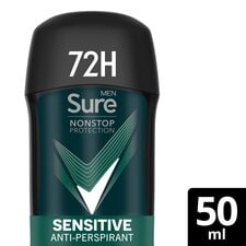 Sure Men Nonstop Protection 72h Sensitive Antiperspirant Deodorant Stick 50ml