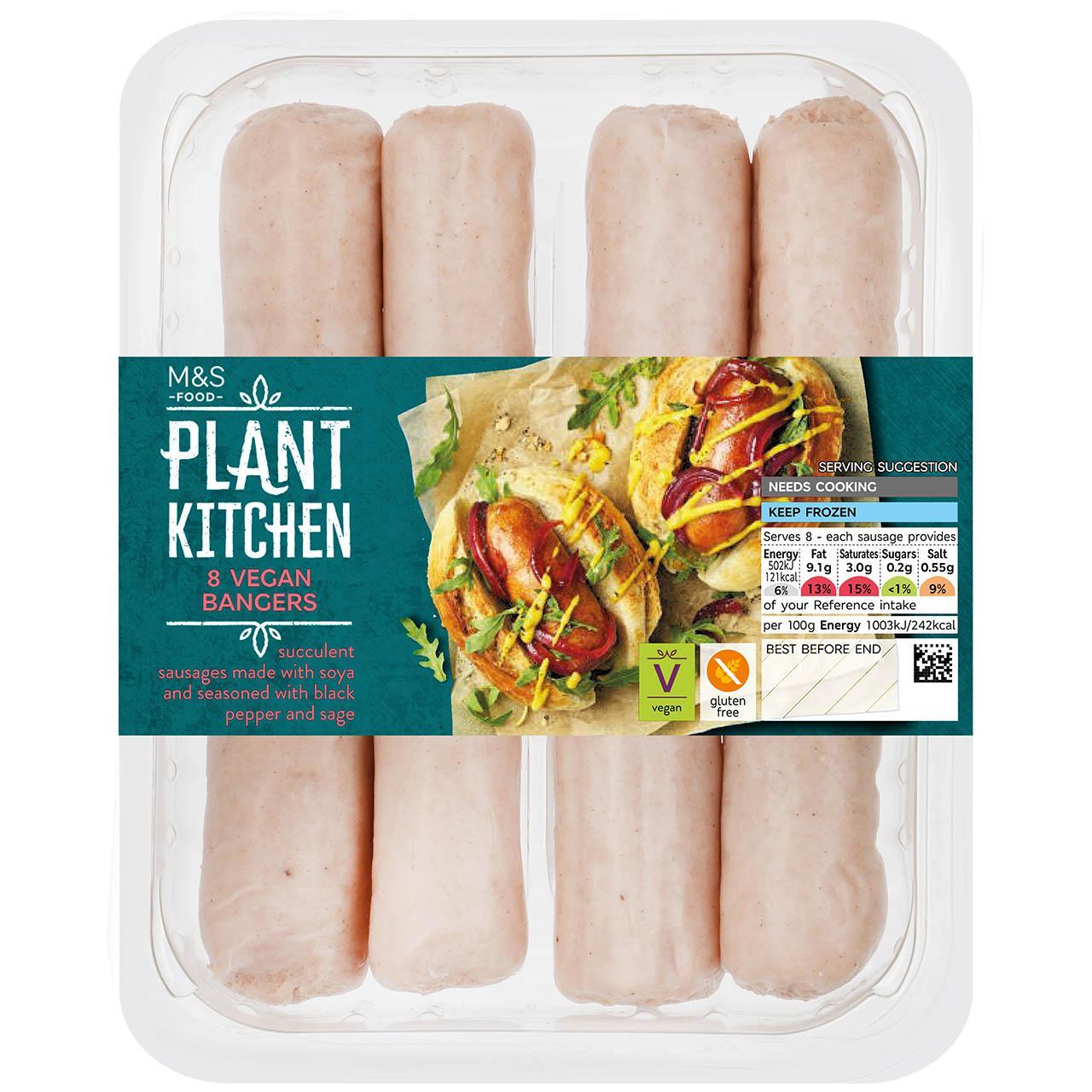 M&S 8 Vegan Plant Kitchen Frozen Sausages