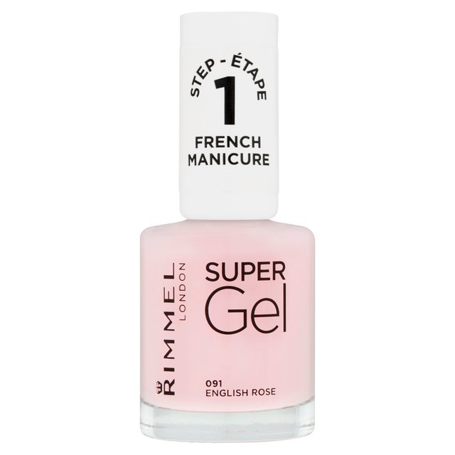 Rimmel London Super Gel French Manicure Nail Polish English Rose 12ml