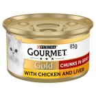 Gourmet Gold Chunks in Gravy Chicken and Liver Wet Cat Food 85g