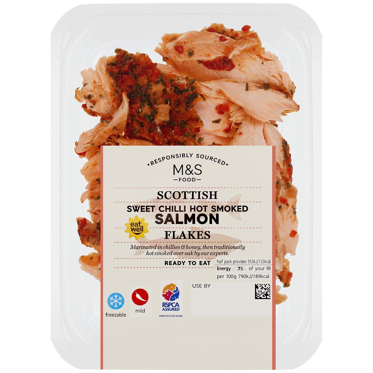 M&S Scottish Smoked Salmon Flakes with Sweet Chilli