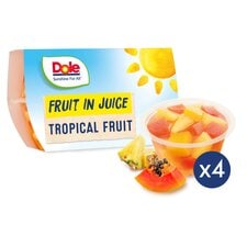 Dole Tropical Fruit In Juice Fruits Snacks  4 x 113g