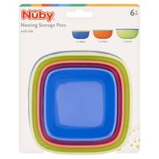 Nuby Nesting Storage Pots With Lids 6m+ 3pk