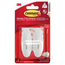 Command White Wire Hooks 2 Pack