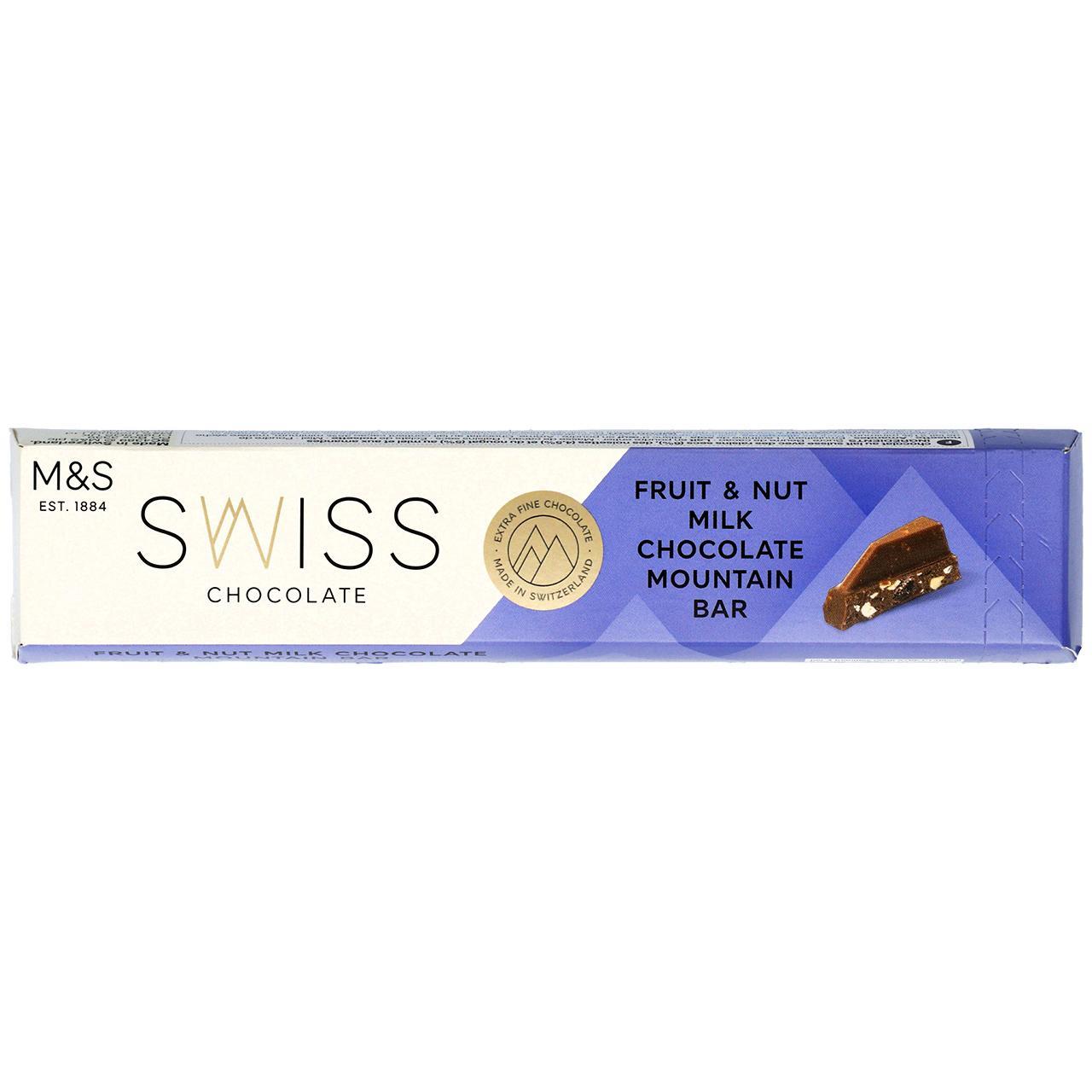 M&S Swiss Fruit & Nut Milk Chocolate Mountain Bar