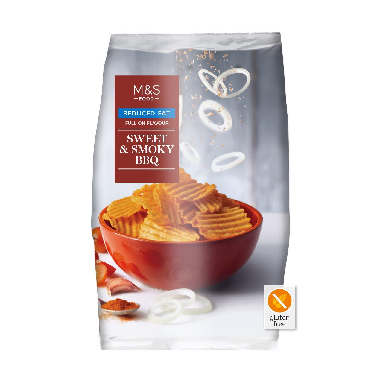 M&S Reduced Fat Sweet & Smoky BBQ Crisps