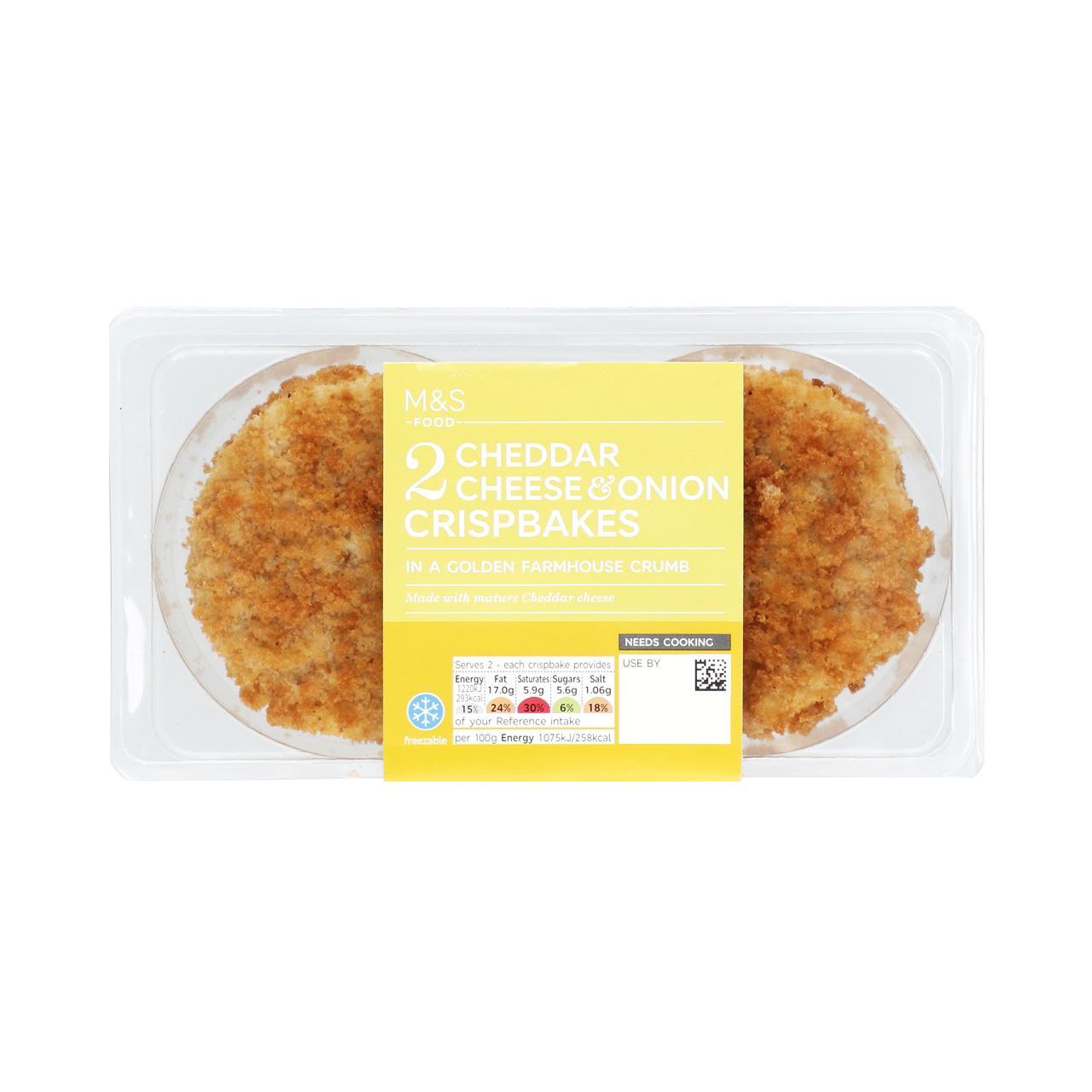 M&S 2 Cheddar Cheese & Onion Crispbakes