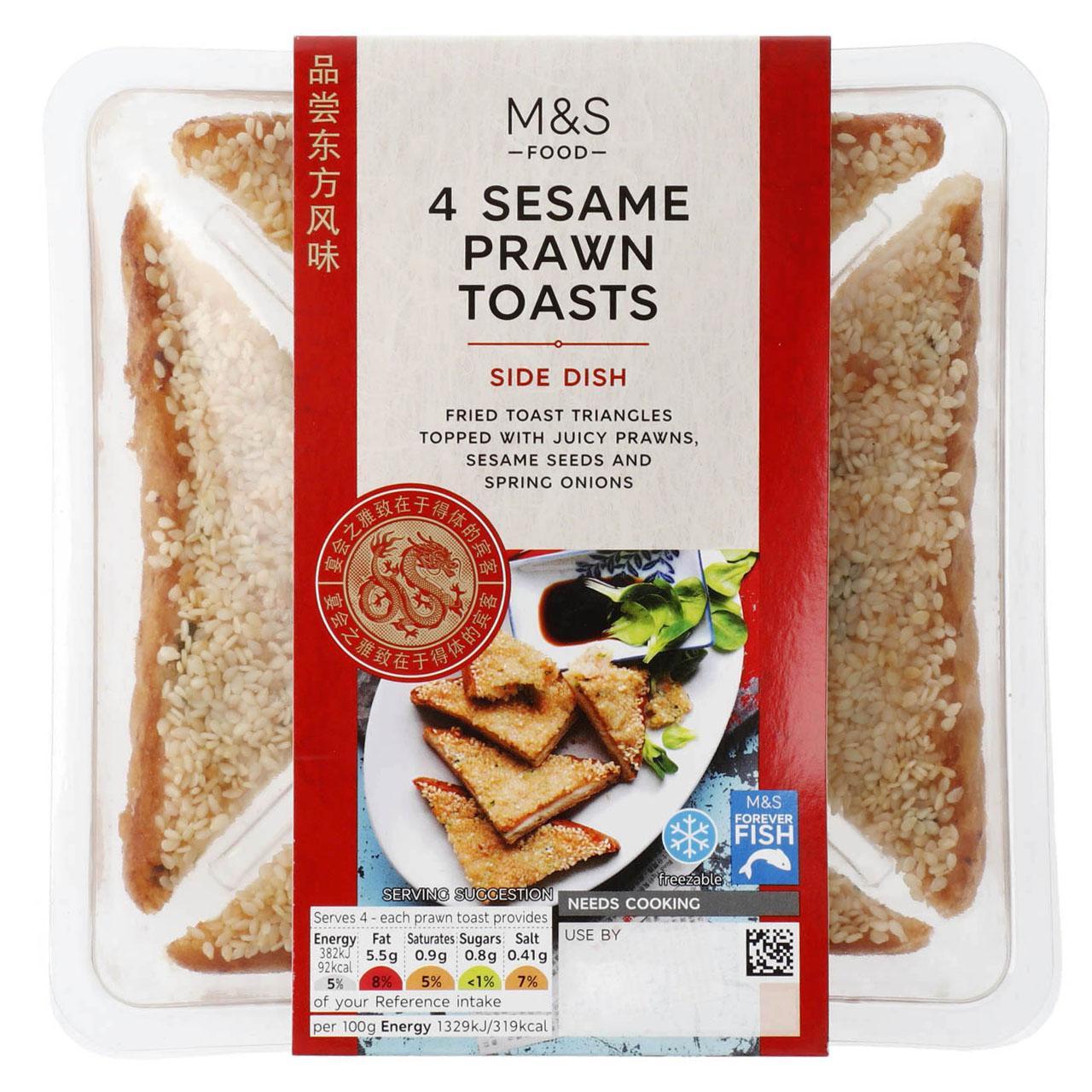 M&S 4 Sesame Prawn Toasts