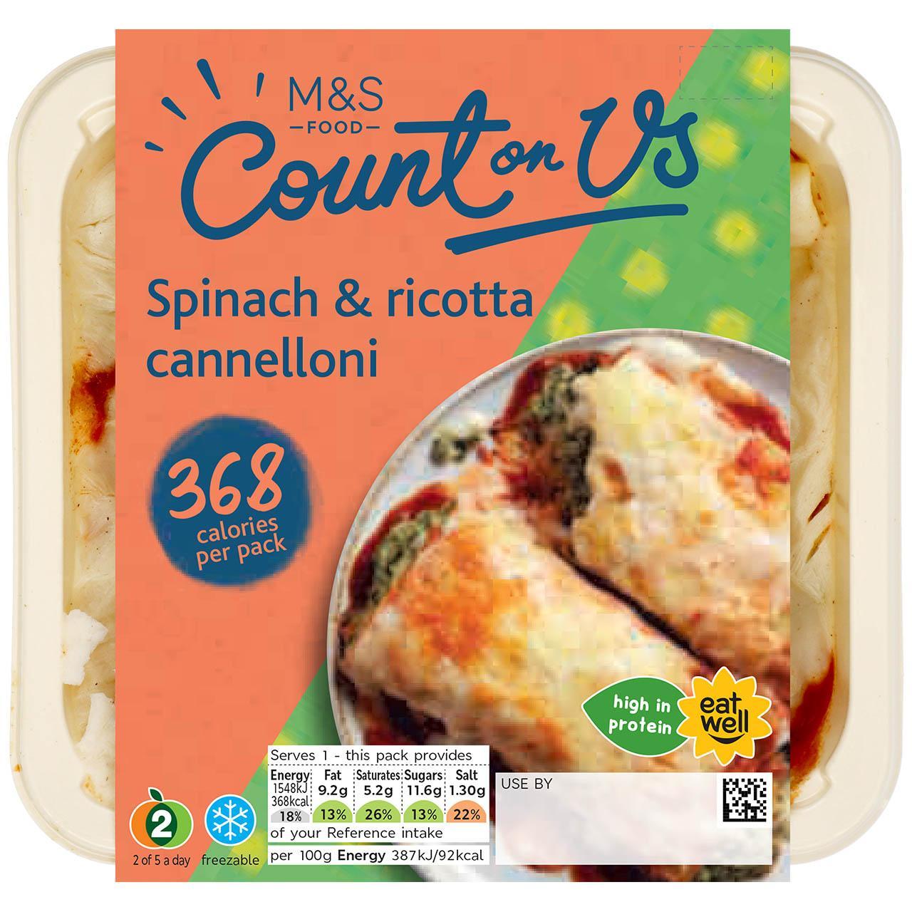 M&S Count On Us Spinach & Ricotta Cannelloni