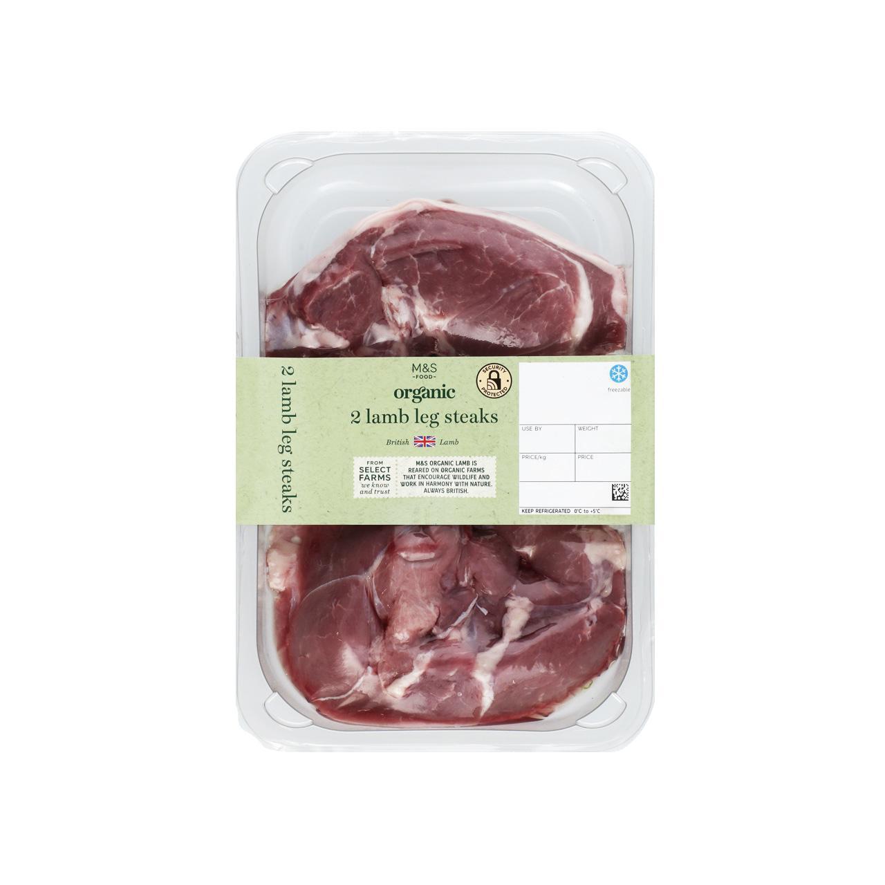 M&S Organic British 2 Lamb Leg Steaks