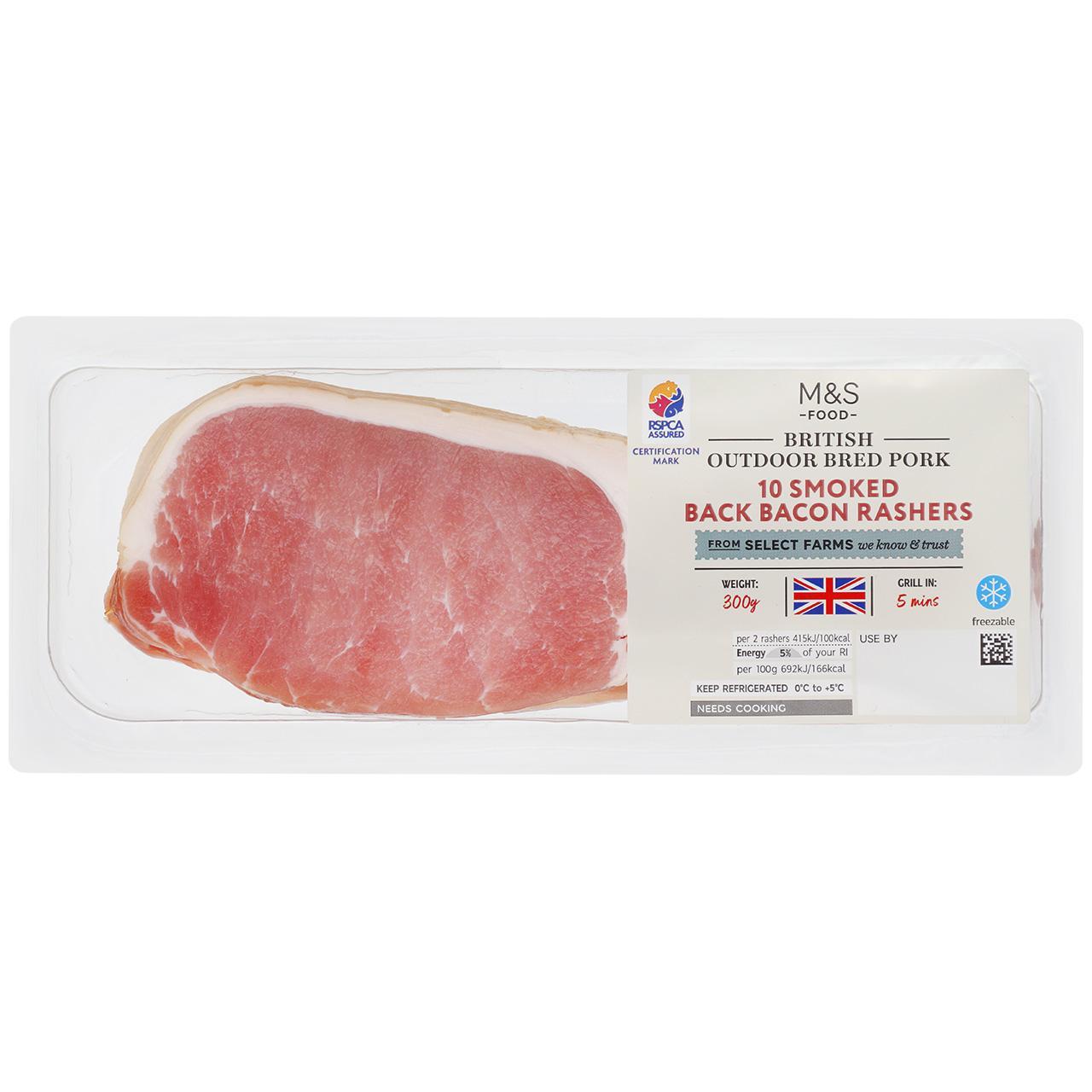 M&S Select Farms British 10 Smoked Back Bacon Rashers