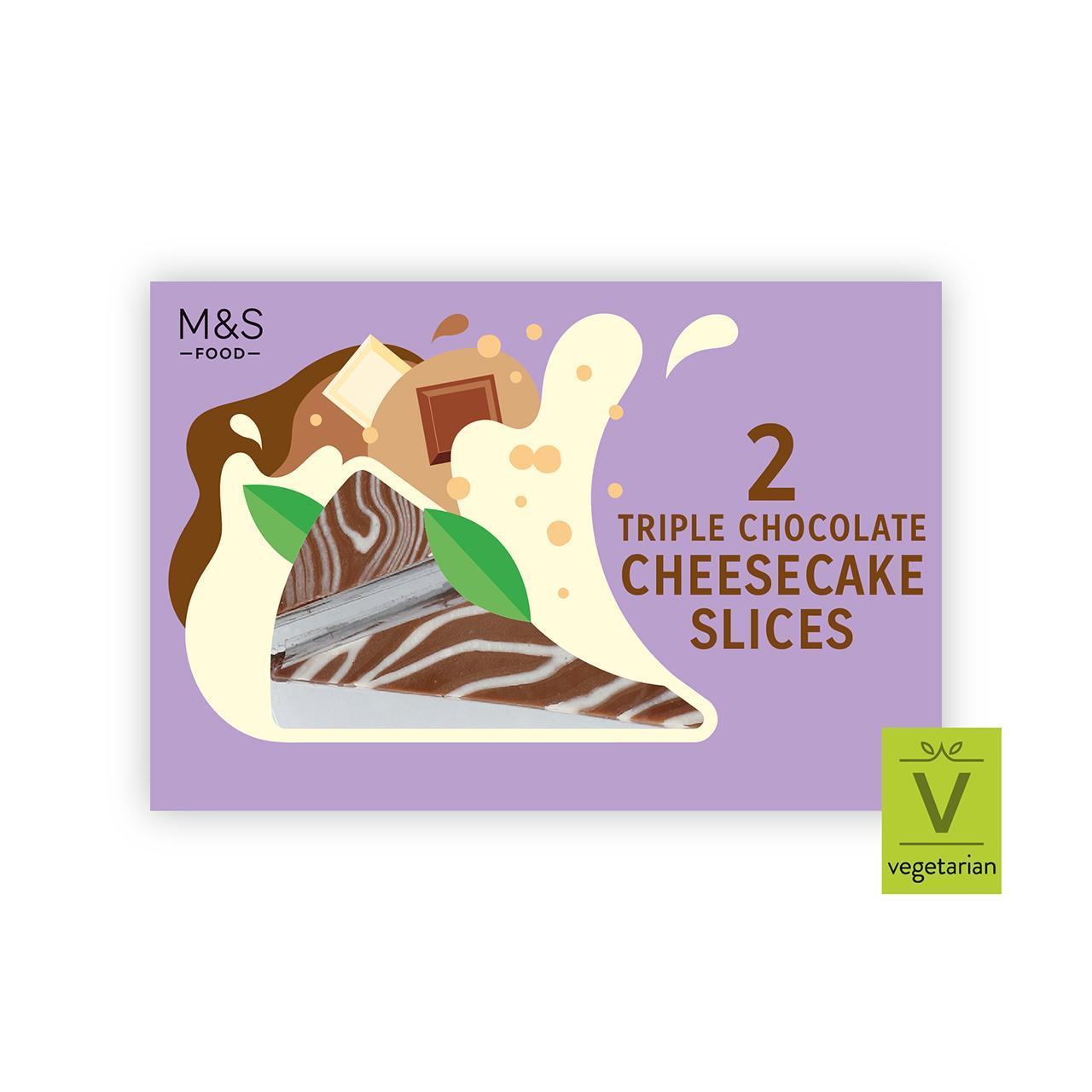 M&S 2 Triple Chocolate Cheesecake Slices